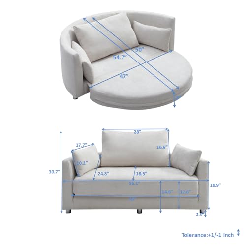 Hanstrong Sleeper Sofa Bed, Foldable Floor Couch Adjustable Futon Sofa Chair Bed, Multi-Functiona Round Lazy Sofa For Balcony Living Room Apartment Bedroom thumb #1