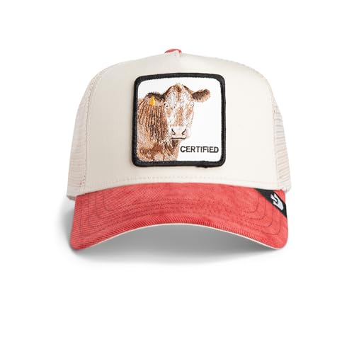 Image of Goorin Bros. The Farm Unisex Original Adjustable Snapback Trucker Hat, Red (The Certified Cow), One Size