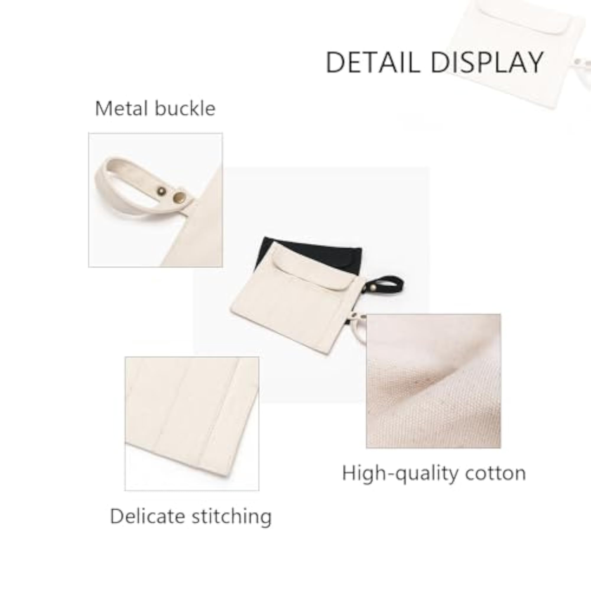 Vanity Brush Storage Bag, Simple Black Design