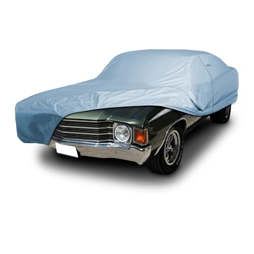 Image of iCarCover Premium Car Cover for 1964-1972 Chevy Malibu Heavy Duty Waterproof All-Weather Automobiles Custom Fit Indoor Outdoor UV Snow Protection Covers with Straps and Bag