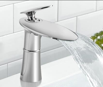 Basin Faucet Bathroom Waterfall Gold White Mixer Tap Hot and Cold Sink(Black Gold Short)