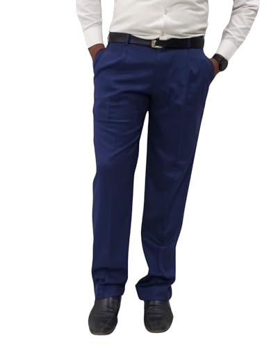 Mens Regular fit Formal Pleat Front Trouser - Polyester Blend Gen...