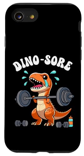 Carcasa para iPhone SE (2020) / 7 / 8 Dino Sore Gym Fitness Levantamiento Pesas Entrenamiento Dino Saur Gimnasio