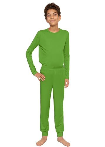 Image of STRETCH IS COMFORT Boys Thermal Set Long Sleeve Top with Jogger Pants | Crew Neck or Hoodie | Thermal Underwear For Kids Set