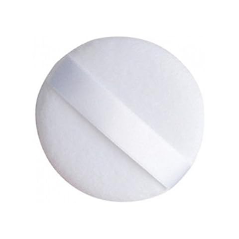DMtse TWO (2) Round Velour Powder Puff Soft in White Cover