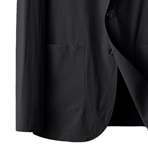 Men's Lightweight Button Cotton-Linen Suit Jacket Unlined Sport Coat Casual Solid Color Herringbone Blazer2