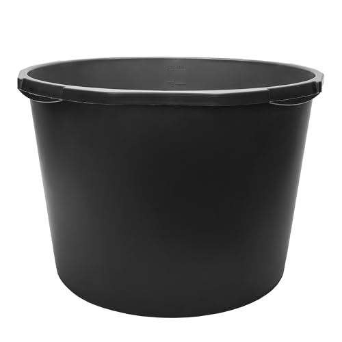 Garronda Gaveta de Obra Redondo 90 L – Cubeta Plástica Resistente para Mortero y Mezclar Cemento, Depósito, Contenedor Multiusos Barreño para Construcción, Hogar y Jardín GD-0170 Negro