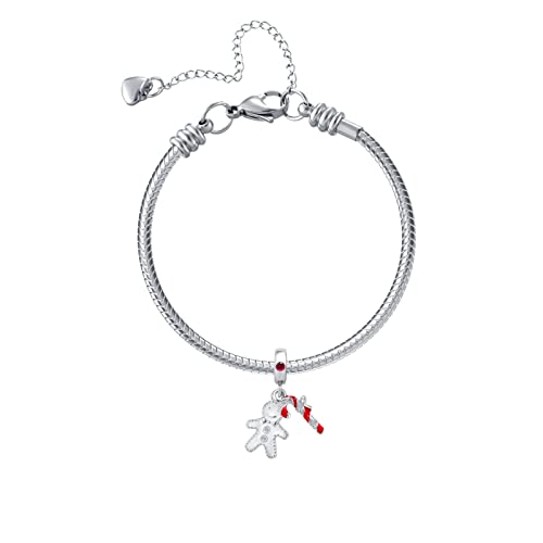 Abalorio de nieve de Navidad de plata para pulsera Pandora 4