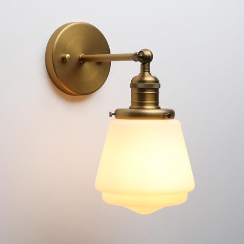 JIMUBEAM 1-Light Vintage Wall Sconce Light Fixture with Milk White