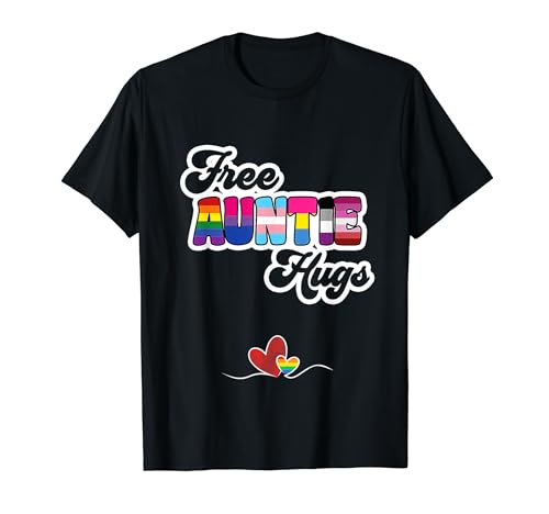 Gratis Auntie Hugs LGBTQ Gay Pride Libertà Bandiera Queer Colori Maglietta