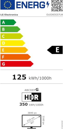 LG OLED83G57LW Téléviseur 83" (210 cm) 4K OLED evo AI (processeur AI α11 Gen2 4K, webOS 25, 120 Hz (VRR jusqu'à 165 Hz)) [Année modèle 2025]