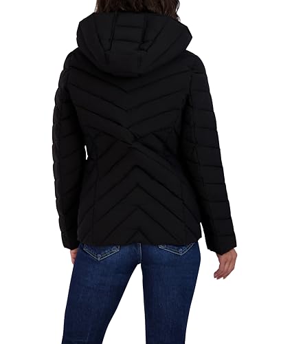 Nautica Women's Short Stretch Lightweight Puffer Jacket in Vintage Black - Perfect for Layering and Everyday Adventures, X-Small Size - Image 4