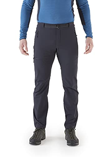 Rab Men's Incline AS Hiking Pants, Wind-Resistant Stretch for Trekking & Mountain - Ebony - Small/32 Inseam