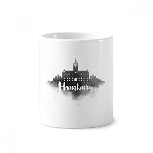 Tasse blanche Hambourg céramique 350ml pour brosse à dents et stylos