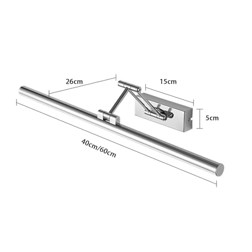 Applique murale LED avec télécommande, lampe de salle de bain sans fil orientable 350°