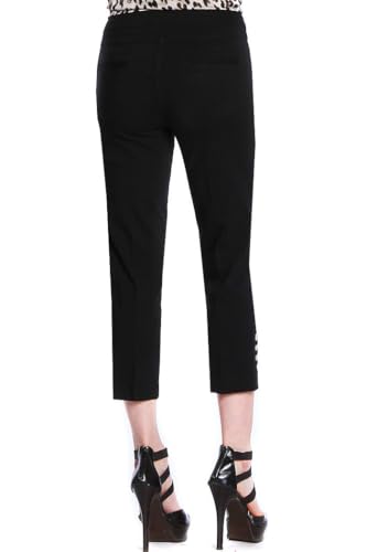 SLIM-SATION Women's Plus Size Pull on Solid Crop with Real Front & Back Pockets & Straps3