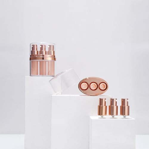 Image of Healeved Mini Lotion Bottle 3-Pack Refillable Cosmetic Container Portable Push Down Pump Dispenser for Travel Skincare Creams Serums Makeup Remover 3.89X2.94X1.29 Inches