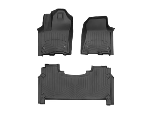 WeatherTech FloorLiner HP Custom Fit Floor Mats for Dodge Ram Truck 1500, Ram 1500-1st & 2nd Row (4418771IM-4414283IM), Black