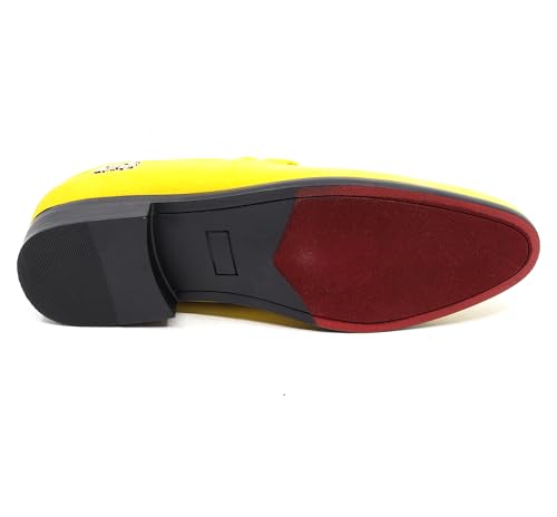 Image of Men's Velvet Designer Classic Dress Tuxedo Smoking Slipper Loafers Slip On Shoes SM-56