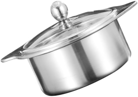Stainless Steel Hot Pot Set 16cm Dual Pot Design Silver