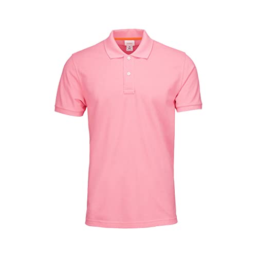 Image of SWIMS Sunnmore Polo Shirts for Men, Mens Short Sleeve Polo Tshirts, Casual Golf Collared Summer Tees, Quick Dry Sports Athletic 100% Pima Cotton Pique Slim Fit Basic T-Shirts (Blush Pink, M)