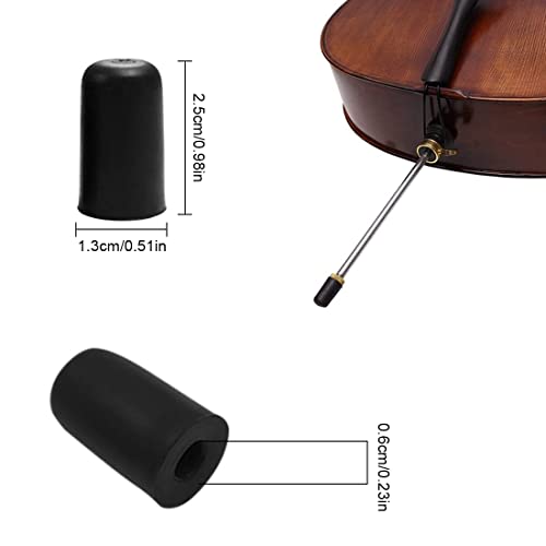 BEYEQCEZ Cello End Pin Protector, 5 Stück Tragbare rutschfeste Matte für Cello-Endstift Instrument Zubehör, Schwarz
