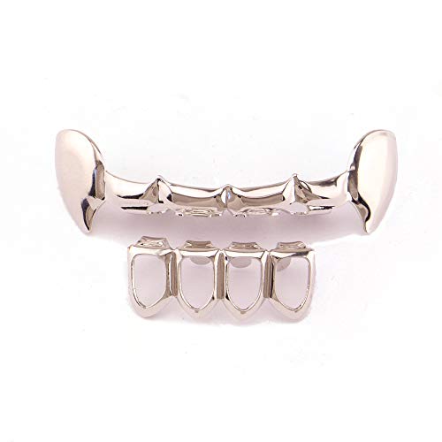 18K Gold Plated Grillz Vampire Fangs Grill Top & Bottom Hip Hop Mouth Teeth Caps3