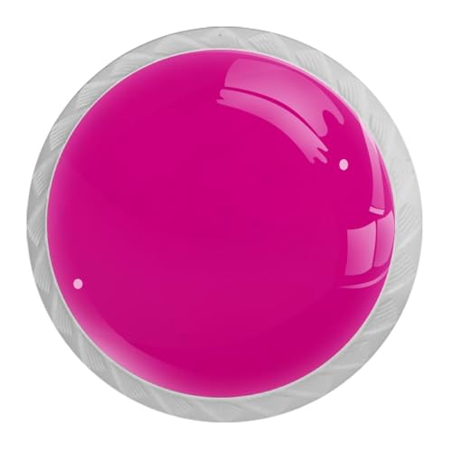 LRCCJS Modern Hot Pink Solid Color 4 Pcs White Glass Drawer Knobs Dresser Knobs Pulls Door Knobs Handles for Kitchen Wardrobe Cupboard Hardware Furniture by LRCCJS - Used condition - US$14.35