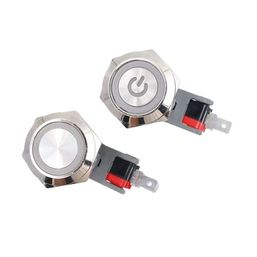 Bouton métallique 22mm étanche pour commande de puissance machine 16A 6V