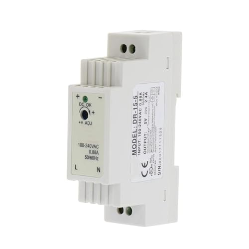 Alimentation rail DIN DR-15 15W avec boîtier robuste isolant pour système industriel