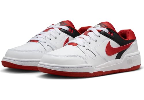Nike Full Force Low Big Kids' Shoes (FV5929-100, White/Black/Team Orange/Mystic Red) Size 72