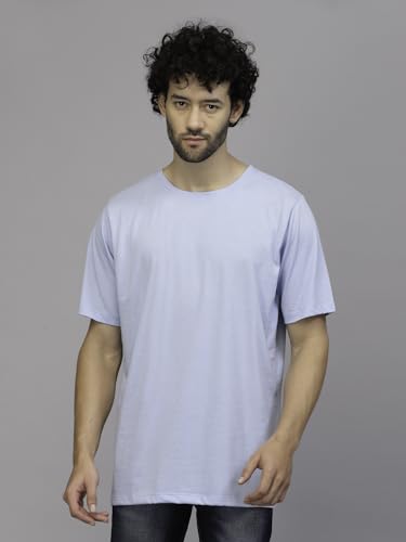 Image of Rigo Back Printed Half Sleeves Round Neck Oversized T-Shirt for Men | Drop Shoulder T-Shirt for Men | Loose Baggy Fit T-Shirt for Men
