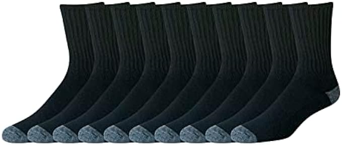 Amazon Essentials Men's Cotton Half Cushioned Crew Socks, Multipacks