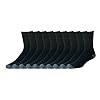 Amazon Essentials Calcetines de algodón para hombre, cómodos, duraderos, medio acolchados, 10 pares