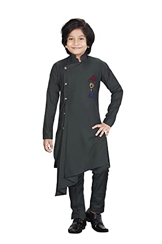 Image of Kids Cotton Blend Kurta With Pant Set For Boy's