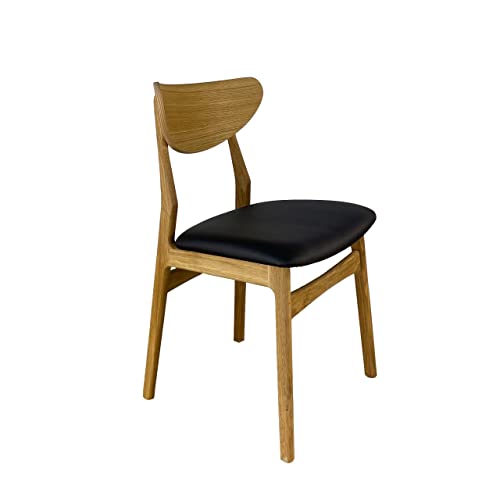 treesure Stilvoller Holz-Stuhl aus Eiche mit Kunstleder – Perfekt für Küche, Esszimmer und Lounge. Designerstuhl für Zeitlose Eleganz in Ihrem Zuhause(Eiche hell, anthrazit)
