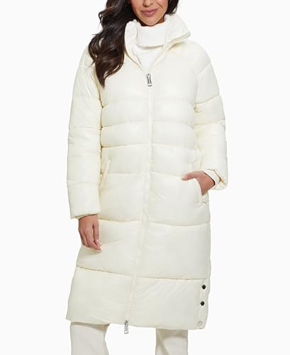 GUESS Women's Cortina Hoodie Long Puffer