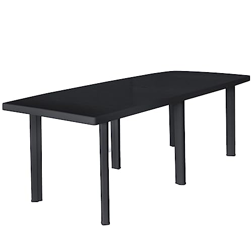 vidaXL Table de Jardin Anthracite Plastique Meuble Mobilier Table d'Extérieur