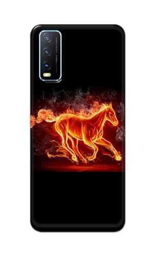 Image of PRINTFIDAA Printed Hard Back Cover Case for Vivo Y20 | Y20 2021 | Y20i | Y20s | Y20G | Y20SG | Y20T | Y12s | Y12G Back Cover (Fiery Horse) -112