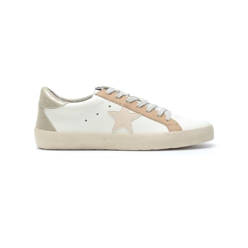 Image of Mi.iM Sofia Women's Low Top Star Sneakers - Fashion Lace-Up Shoes with Cushioned Insole and Rubber Sole