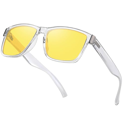 Opssaker Gafas Visión Nocturna Polarizadas Gafas de Sol Amarillo Lentes de Sol para Hombre Mujer Gafas Conducción Nocturna