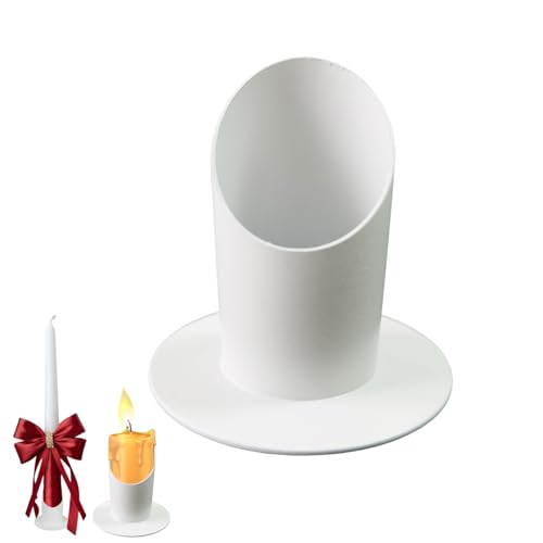 Molyorch Vela Bautizo Candelabro, Candelabro Barra para Velas de Vela, Velas Candelabro O Columna, Portavelas Metal, para Fiesta Cumpleaños, Comunión (Blanco)