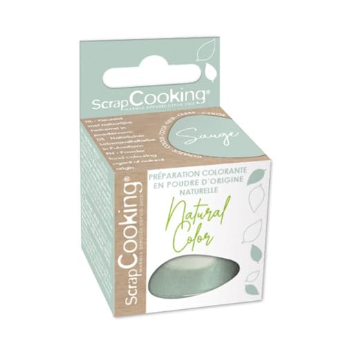 Colorant en poudre d'origine naturelle Sauge 10g - Colorant Pâtisserie Cuisine Gateaux Biscuits Glaces Vert d'Eau