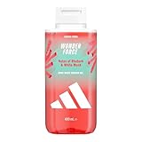 adidas Vibes Wonder Force Gel douche, 400 ml, lot de 1, notes de rhubarbe et de musc blanc, parfum unisexe