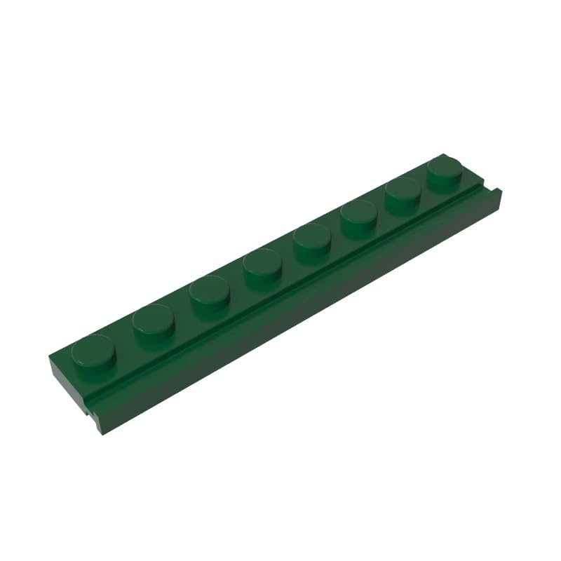 Gobricks 4510 Hinge Plate Plate Special 1x8 with Door Rail 10 Pieces GDS-1235 Compatible with Lego Building Blocks Color:Dark Green โ image 1