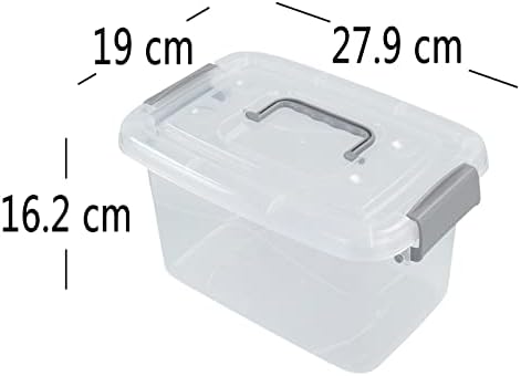 Fosly 4-pack 6 Liter Storage Boxes, Clear Storage Boxes Plastic with Lid