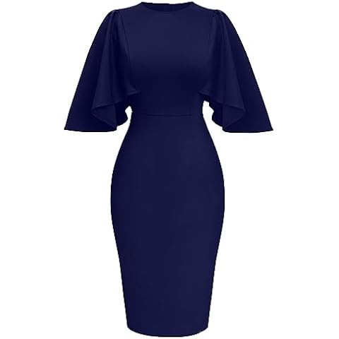 Memoriesea Women's Ruffle Sleeve Midi Dress Cover