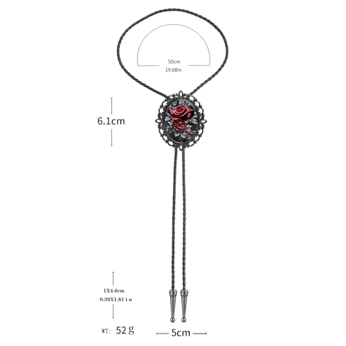 Image of Jeilwiy Bolo Tie for Men Western Cowboy Gothic Bolo Tie Necklace Halloween