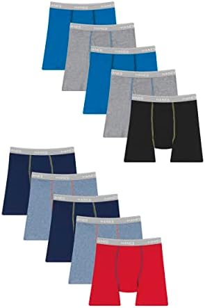 Hanes boys Hanes Boys' and Toddler Comfort Flex Waistband Multiple Packs Available (Assorted/Color Boxer Briefs, 10 Pack - Assorted Solids, Large US