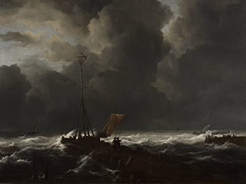 Tableau Toile Mer agitée Jacob Van Ruisdael 60x90cm Décoration Murale